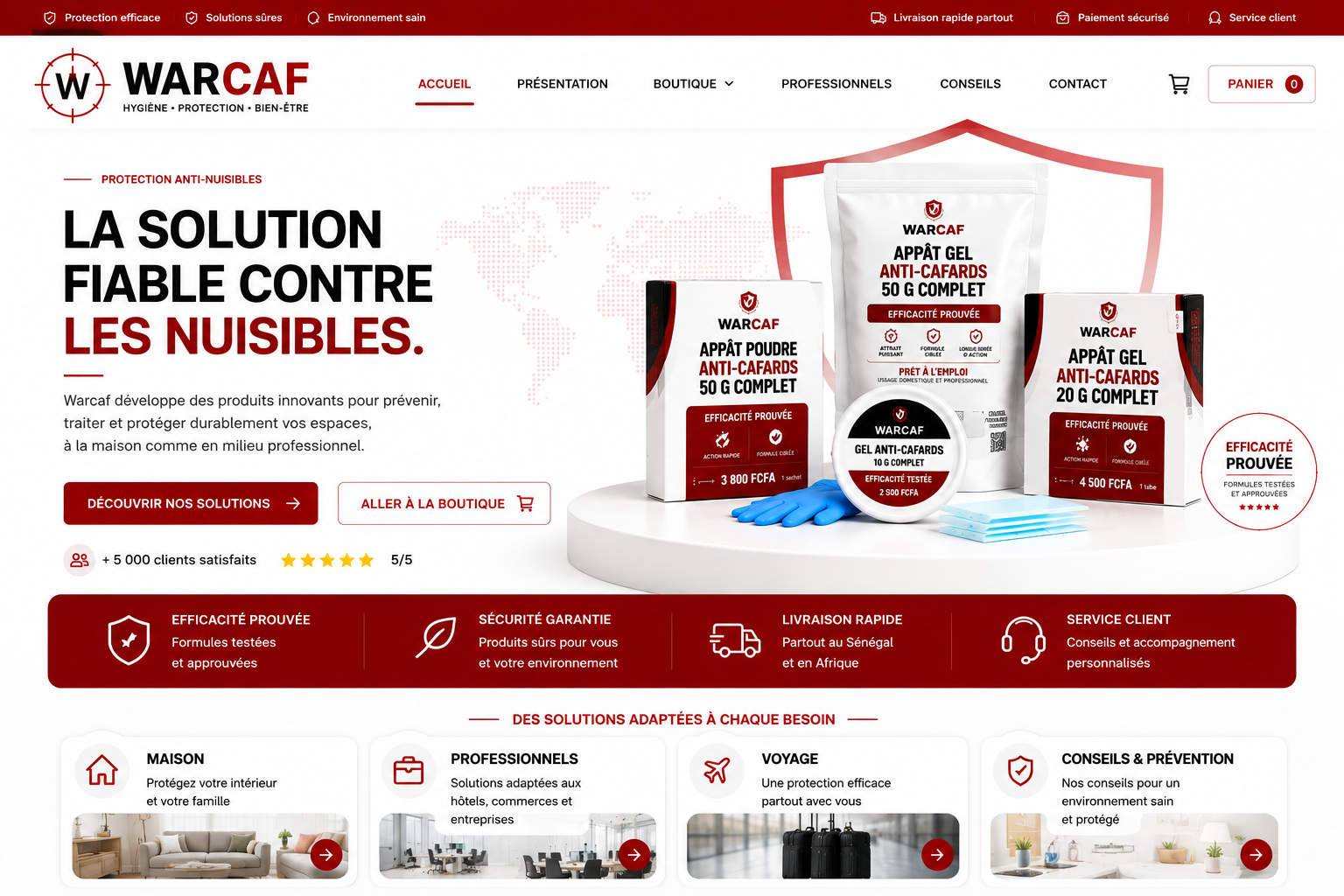 WARCAF — solutions fiables contre les nuisibles