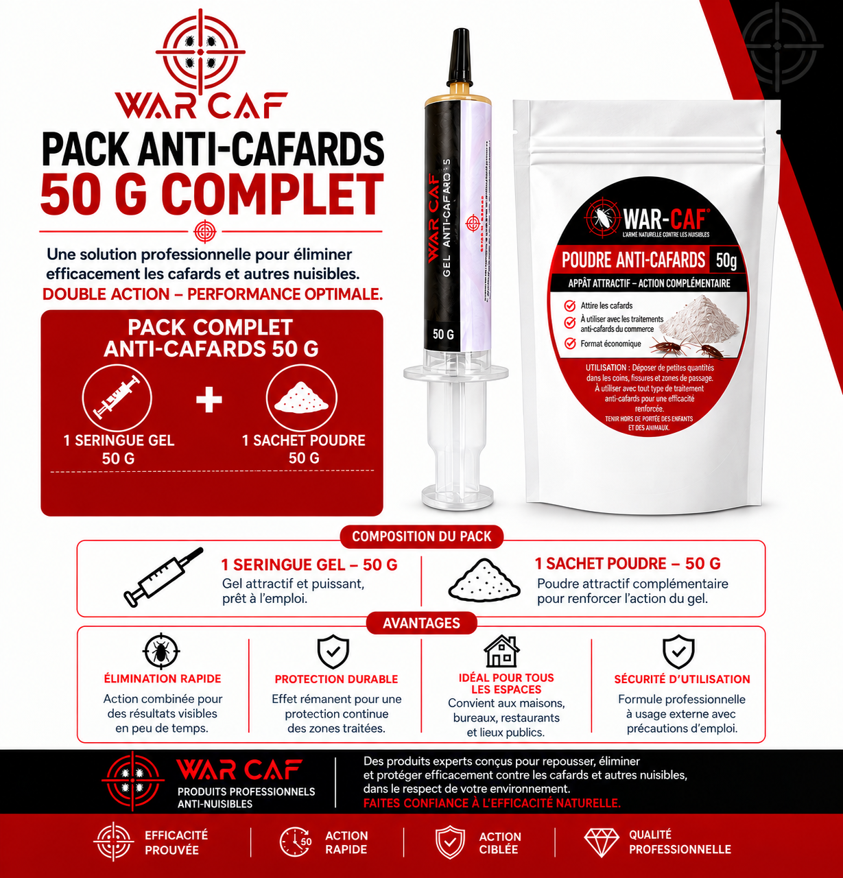 PACK WARCAF GEL + POUDRE 50 g